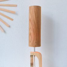 Handmade Wooden Table Lamp 'Shapes' - Giraffe Oak Tall