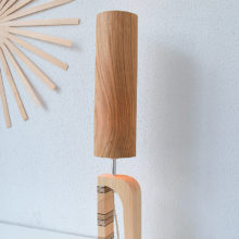 Handmade Wooden Table Lamp 'Shapes' - Giraffe Oak Tall