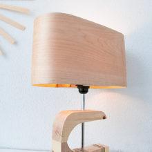 Handmade Wooden Table Lamp 'Shapes' - Wagon maple