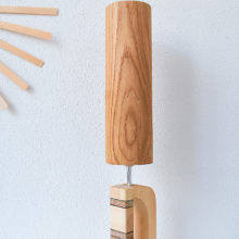 Handmade Wooden Table Lamp 'Shapes' - Giraffe Oak Tall