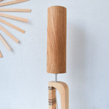 Handmade Wooden Table Lamp 'Shapes' - Giraffe Oak Tall
