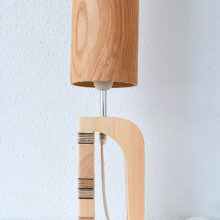Handmade Wooden Table Lamp 'Shapes' - Giraffe Oak Tall