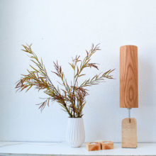 Handmade Wooden Table Lamp 'Motif Wood 2 Oak Tall'