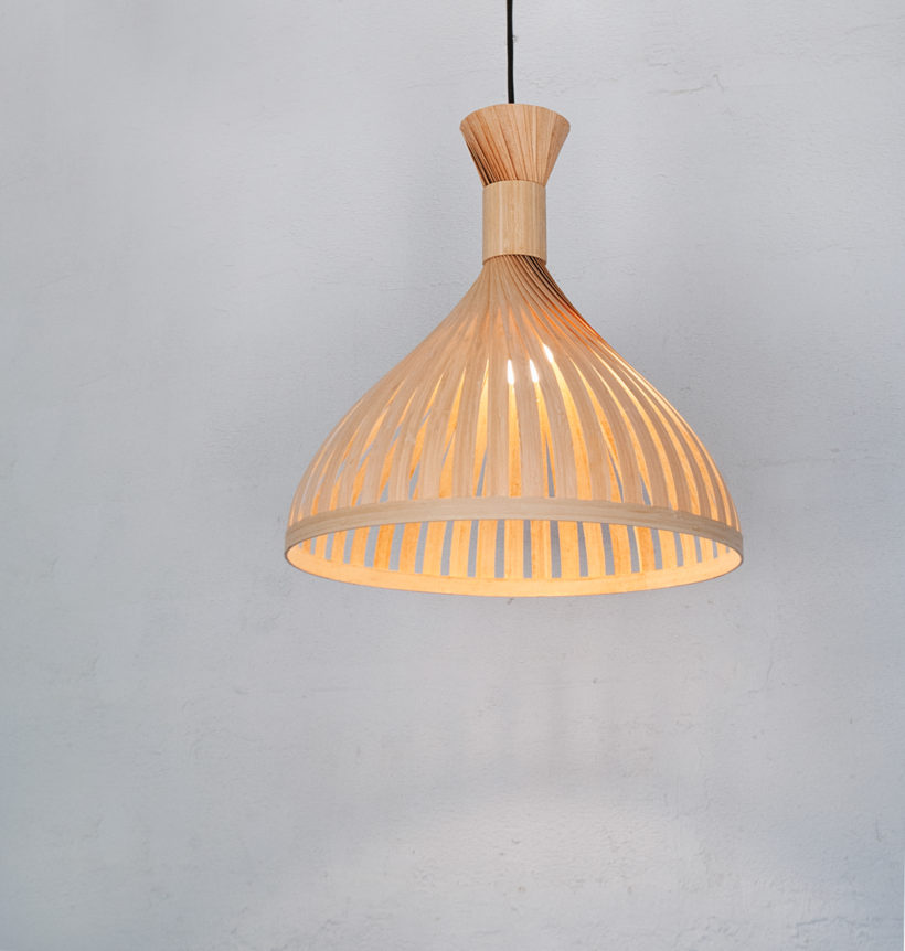 Handmade Wooden Ceiling Light - 'Tropical I'