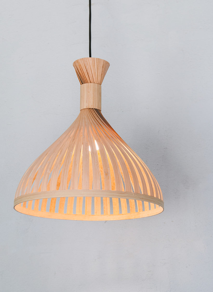 Handmade Wooden Ceiling Light - 'Tropical I'