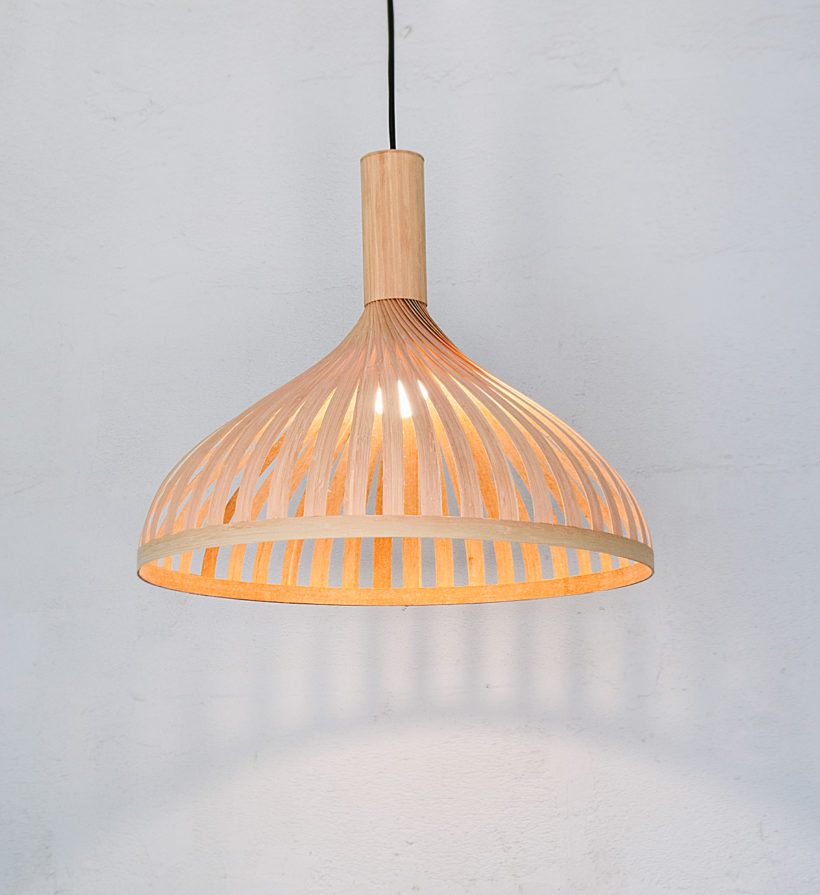 Handmade Wooden Ceiling Light - 'Tropical II'