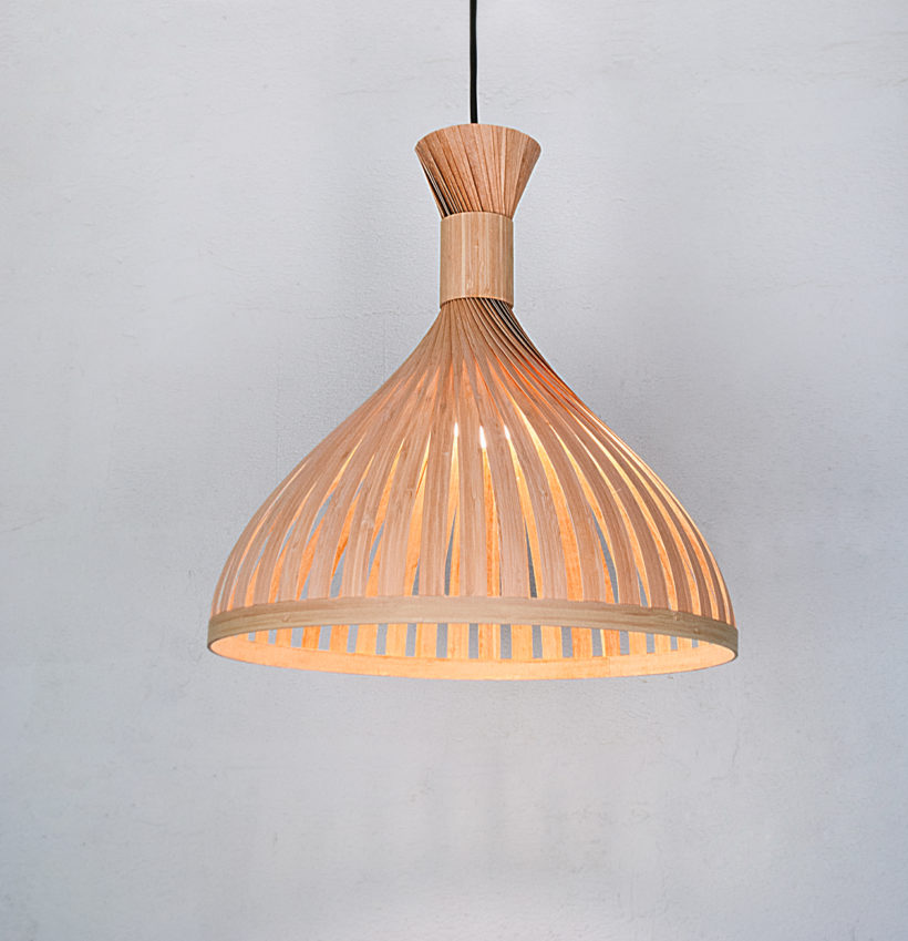 Handmade Wooden Ceiling Light - 'Tropical I'