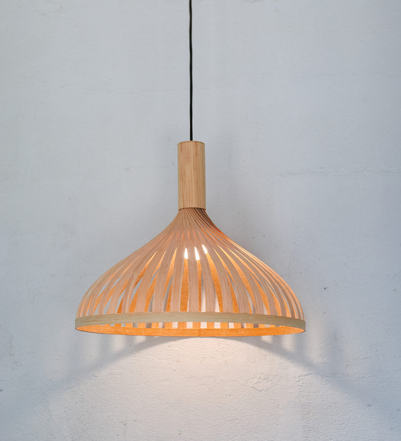 Handmade Wooden Ceiling Light - 'Tropical II'
