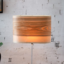 Handmade Wooden Floor Lamp 'Wagon Olive'