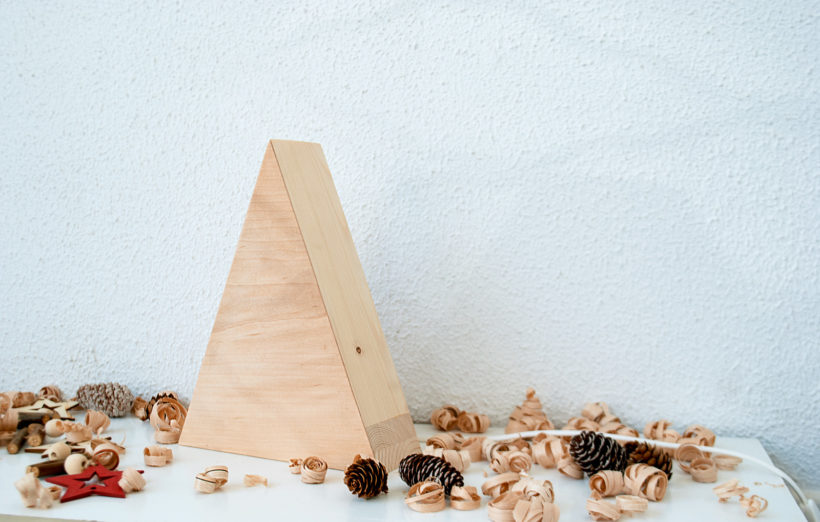 "Tree Small' - Handmade Wooden Christmas Table Lamp