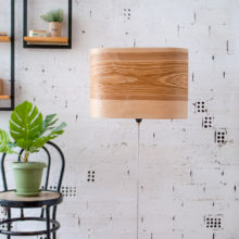 Handmade Wooden Floor Lamp 'Wagon Olive'