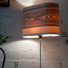 Handmade Wooden Floor Lamp 'Wagon Olive'