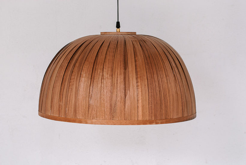 Bell II Walnut- Handmade Wooden Ceiling Light