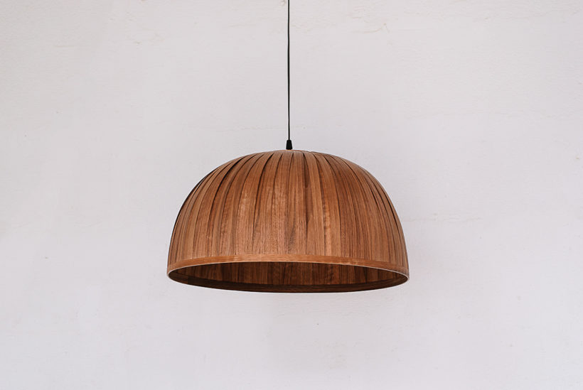 Bell II Walnut- Handmade Wooden Ceiling Light