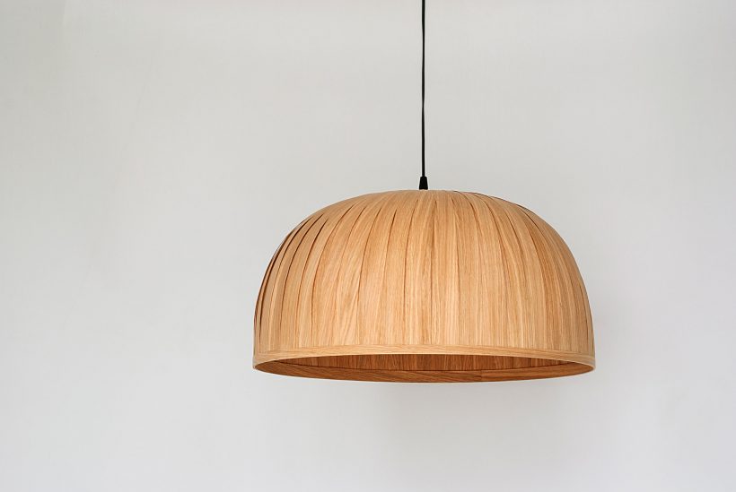 Bell II Oak - Handmade Wooden Ceiling Light