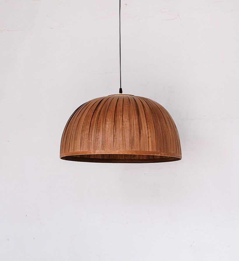 Bell II Walnut- Handmade Wooden Ceiling Light
