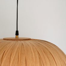 Bell II Oak - Χειροποίητο Ξύλινο Φωτιστικό Οροφής