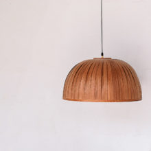 Bell II Walnut- Handmade Wooden Ceiling Light