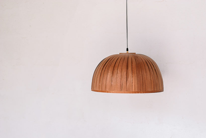 Bell II Walnut- Handmade Wooden Ceiling Light