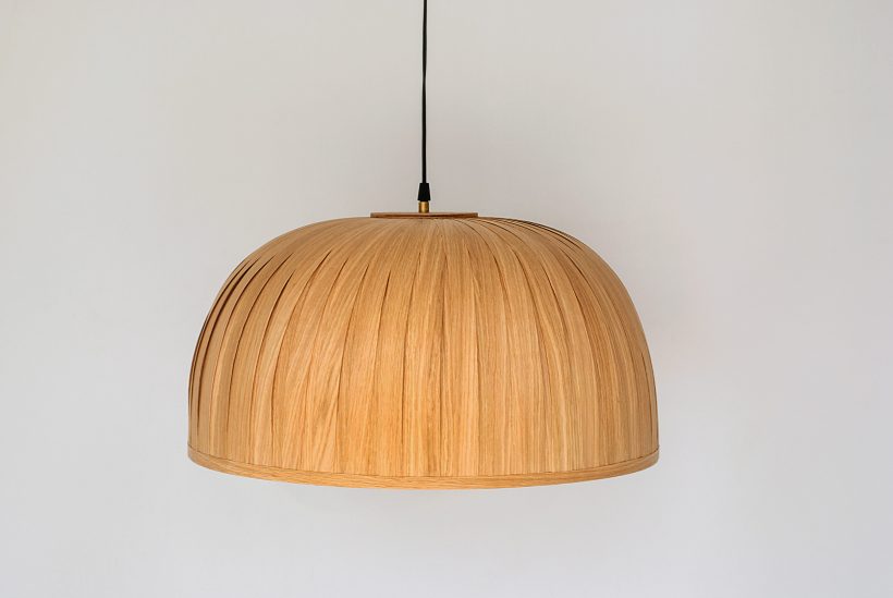 Bell II Oak - Handmade Wooden Ceiling Light