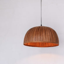 Bell II Walnut- Handmade Wooden Ceiling Light