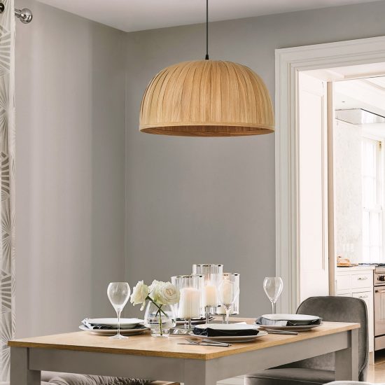 Bell II Oak - Handmade Wooden Ceiling Light