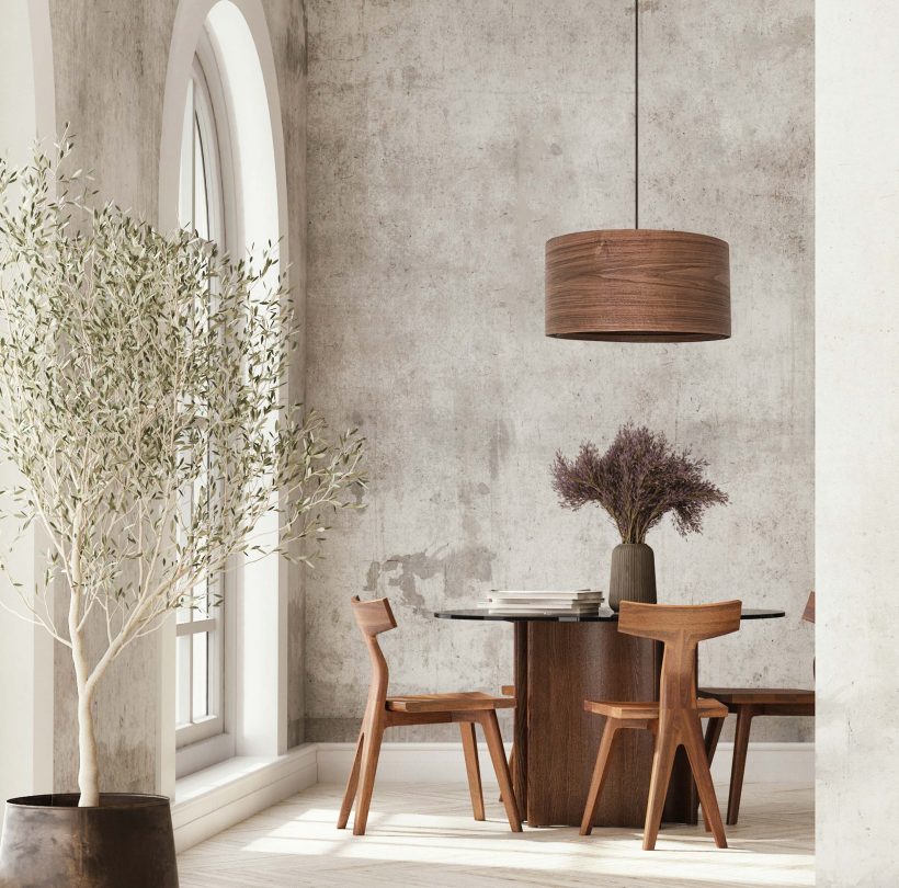 Spiral Walnut - Handmade Wooden Ceiling Light