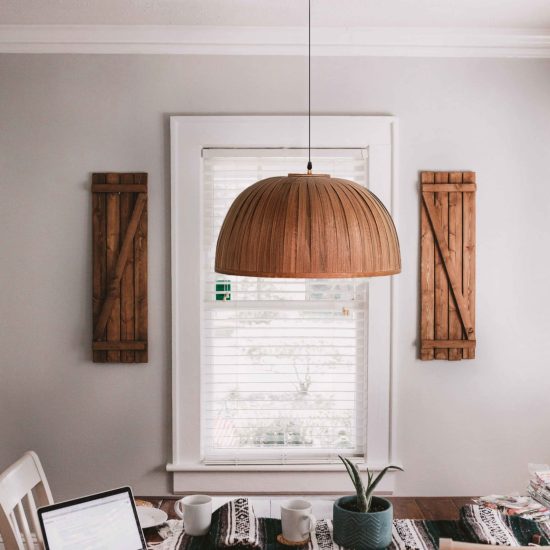 Bell II Walnut- Handmade Wooden Ceiling Light