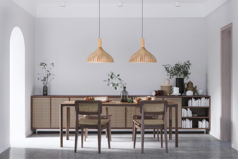 Handmade Wooden Ceiling Light - 'Tropical II'