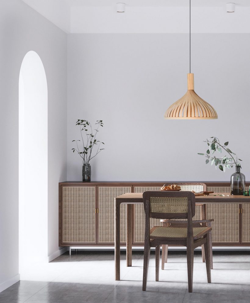 Handmade Wooden Ceiling Light - 'Tropical II'