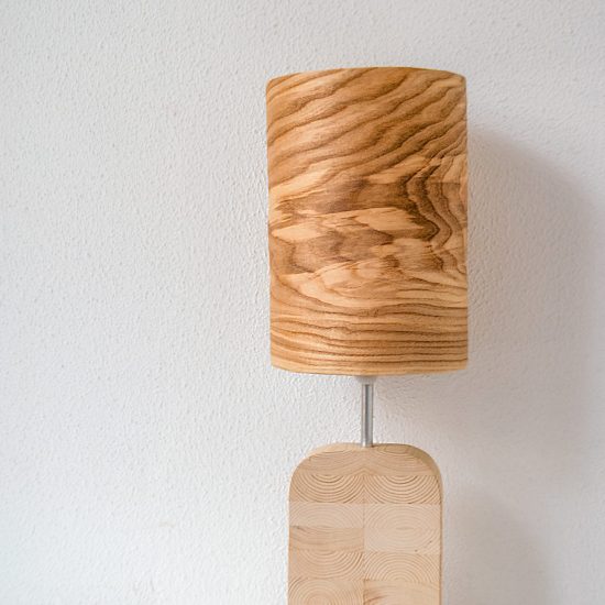 Handmade Wooden Table Lamp 'Motif Wood 6 Olive'