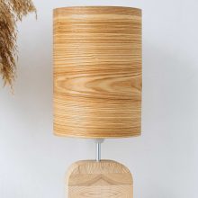 Χειροποίητο Ξύλινο Επιτραπέζιο Φωτιστικό 'Motif Wood 4 Olive Big'