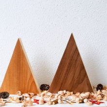 Handmade Wood Christmas Trees Decoration, Elm & Walnut Handmade Wood Christmas Trees Decoration, Elm & Walnut