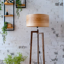 Handmade Wooden Floor Lamp 'Tripod II Olivie Paint Base' Handmade Wooden Floor Lamp 'Tripod II Olivie Paint Base'