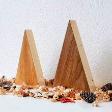 Handmade Wood Christmas Trees Decoration, Elm & Walnut Handmade Wood Christmas Trees Decoration, Elm & Walnut