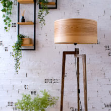 Handmade Wooden Floor Lamp 'Tripod II Olivie Paint Base' Handmade Wooden Floor Lamp 'Tripod II Olivie Paint Base'