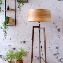 Handmade Wooden Floor Lamp 'Tripod II Olivie Paint Base' Handmade Wooden Floor Lamp 'Tripod II Olivie Paint Base'