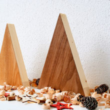 Handmade Wood Christmas Trees Decoration, Elm & Walnut Handmade Wood Christmas Trees Decoration, Elm & Walnut