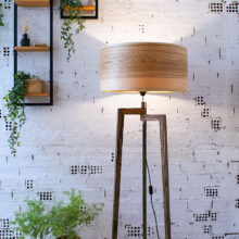 Handmade Wooden Floor Lamp 'Tripod II Olivie Paint Base' Handmade Wooden Floor Lamp 'Tripod II Olivie Paint Base'