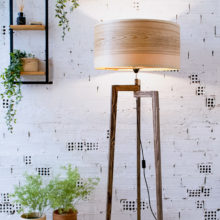 Handmade Wooden Floor Lamp 'Tripod II Olivie Paint Base' Handmade Wooden Floor Lamp 'Tripod II Olivie Paint Base'