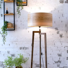 Handmade Wooden Floor Lamp 'Tripod II Olivie Paint Base' Handmade Wooden Floor Lamp 'Tripod II Olivie Paint Base'