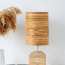 Χειροποίητο Ξύλινο Επιτραπέζιο Φωτιστικό 'Motif Wood 4 Olive Big'
