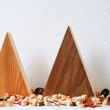 Handmade Wood Christmas Trees Decoration, Elm & Walnut Handmade Wood Christmas Trees Decoration, Elm & Walnut