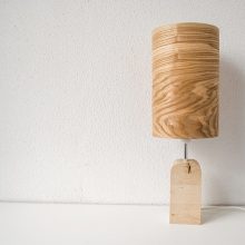 Χειροποίητο Ξύλινο Επιτραπέζιο Φωτιστικό 'Motif Wood 2 Olive'