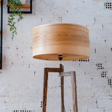Handmade Wooden Floor Lamp 'Tripod II Olivie Paint Base' Handmade Wooden Floor Lamp 'Tripod II Olivie Paint Base'