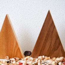 Handmade Wood Christmas Trees Decoration, Elm & Walnut Handmade Wood Christmas Trees Decoration, Elm & Walnut