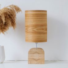 Χειροποίητο Ξύλινο Επιτραπέζιο Φωτιστικό 'Motif Wood 4 Olive Big'