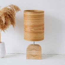 Χειροποίητο Ξύλινο Επιτραπέζιο Φωτιστικό 'Motif Wood 4 Olive Big'