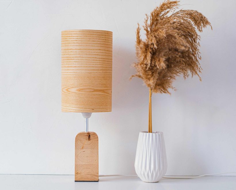 Handmade Wood Table Lamp - Motif Wood 2 Ash