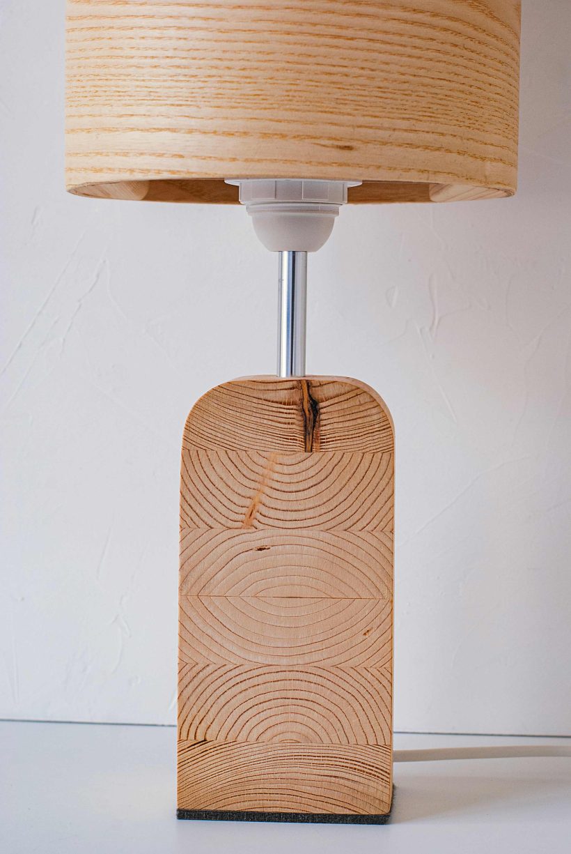 Handmade Wood Table Lamp - Motif Wood 2 Ash